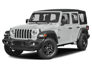 white 2024 jeep wrangler front left angle view