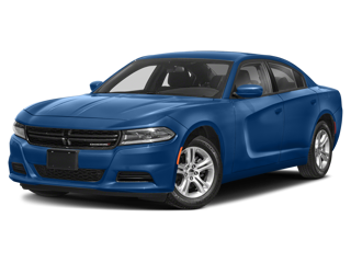 blue 2023 dodge charger front left angle view
