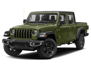 hunter green jeep gladiator truck front left angle view